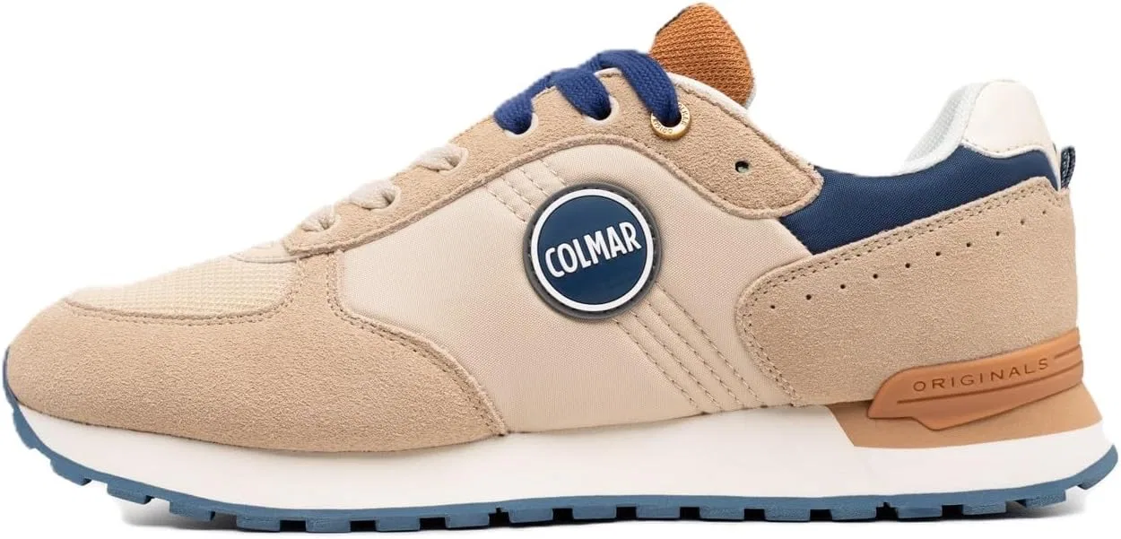 Мужские низкие кроссовки COLMAR Travis Authentic, Beige Blue Denim Brown