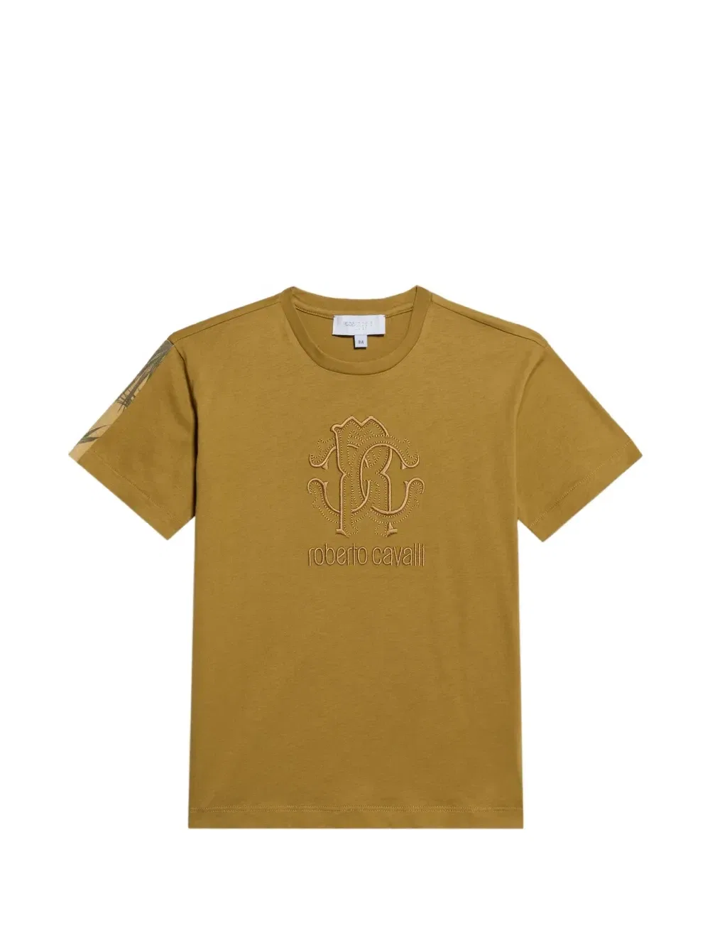 Футболка из хлопка с вышитым логотипом Roberto Cavalli Junior, зеленый