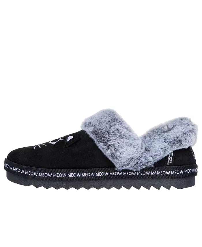 Женские тапочки-слипоны: BOBS Cozy Kiss - Meow PJs Comfort Slippers от Finish Line Skechers, черный — фото 3