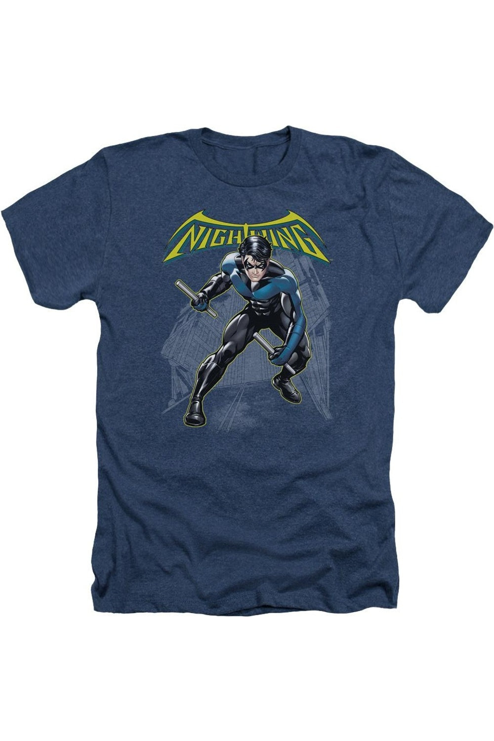 

Футболка/футболка Batman Nightwing для взрослых Heather Gildan, темно-синий