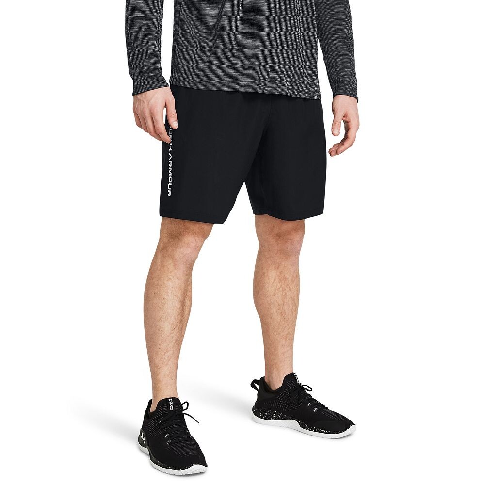 

Мужские шорты Under Armour 8.25 из тканого текстиля с надписью, черный