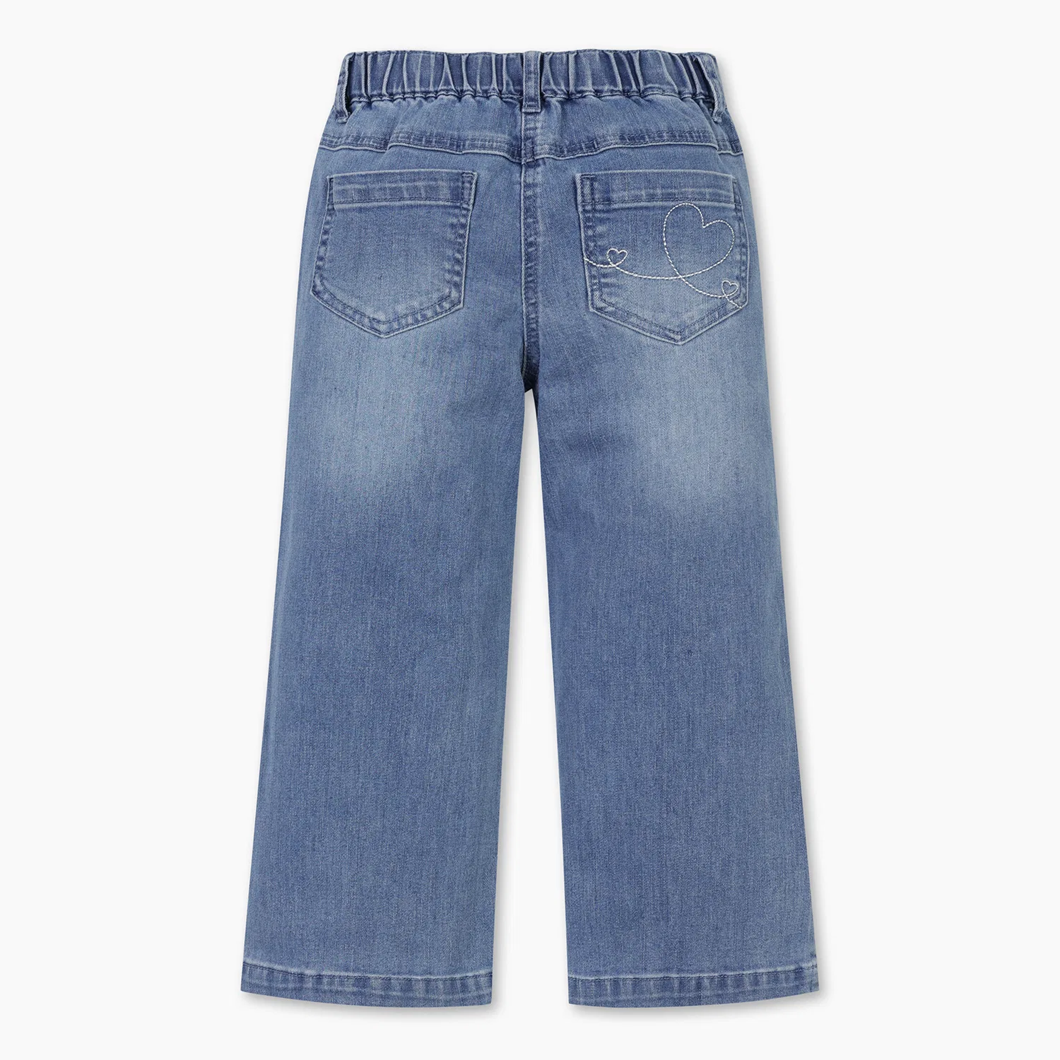 Детские синие джинсы-бутлеги с сердечками от Benetton Kids — фото 2