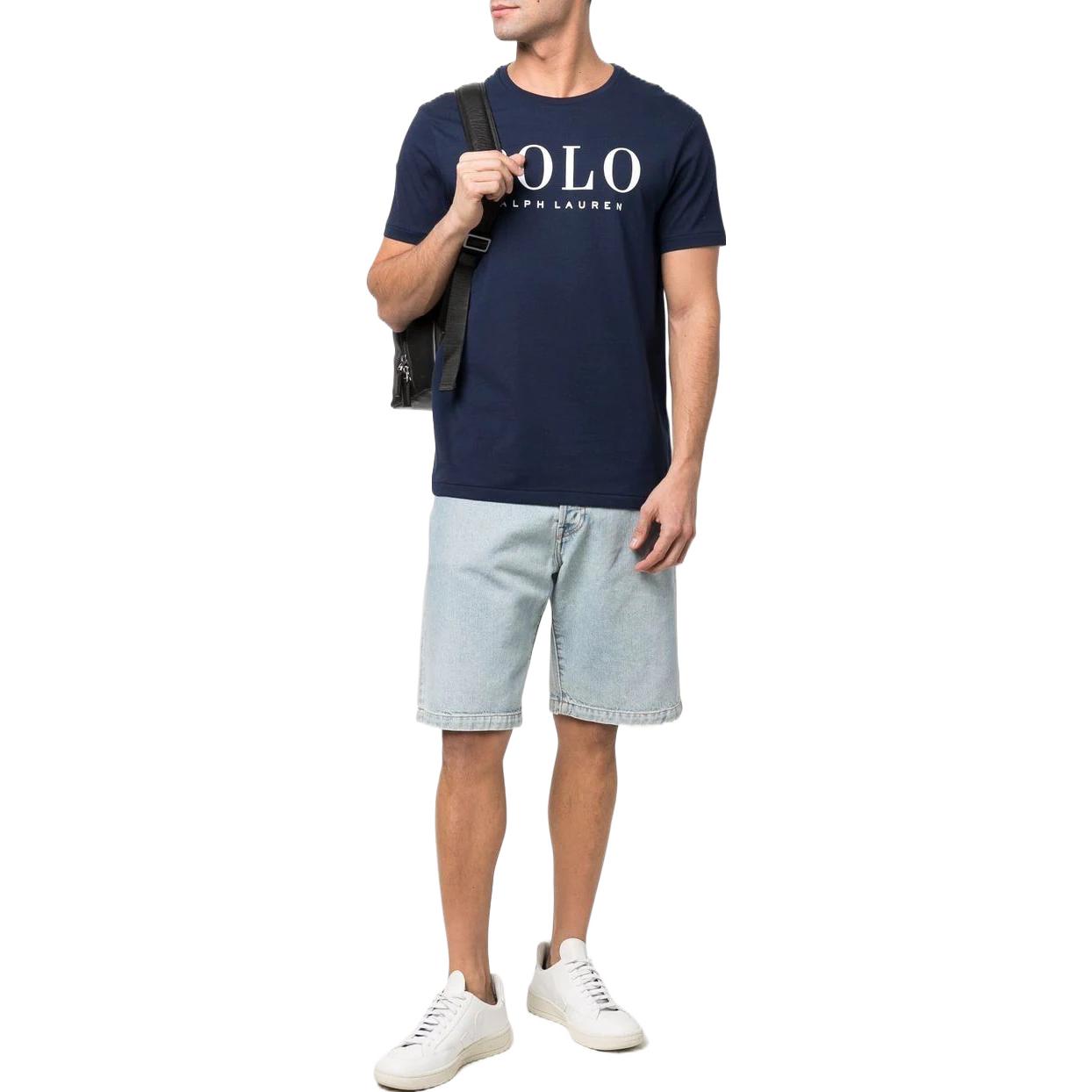 Хлопковая футболка с принтом логотипа Polo Ralph Lauren, синий — фото 4