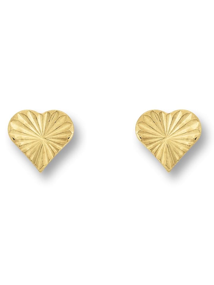 

ONE ELEMENT Серьги в форме сердца, серьги-гвоздики из желтого золота 333 пробы