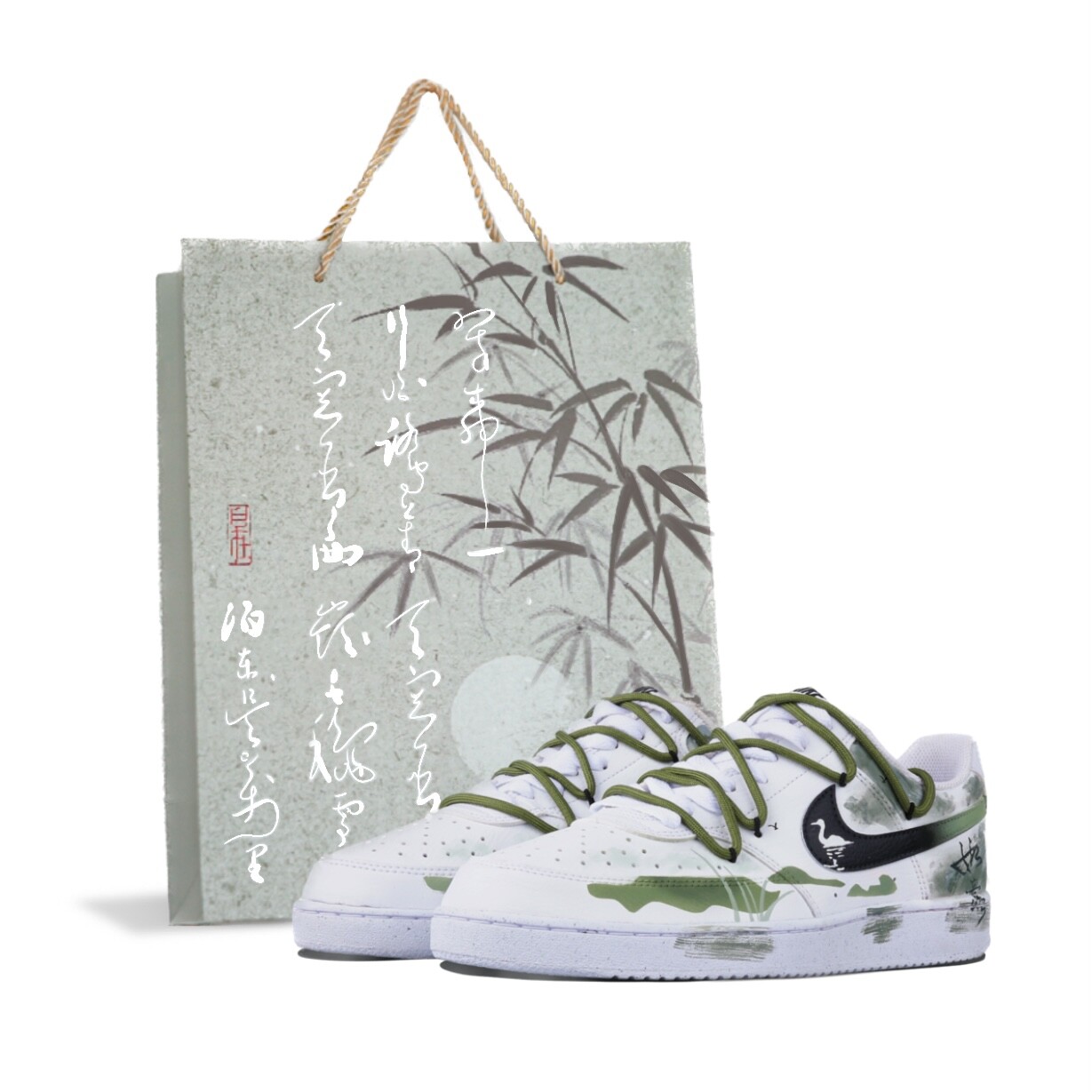 

Кроссовки Nike Court Vision 1 Skateboarding Shoes Women's Low-top White/green, цвет Matcha