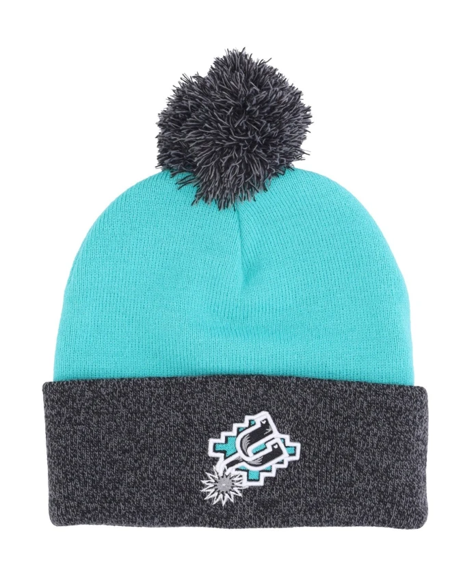 

Двухцветная шапка-бини с помпоном NBA Mitchell & Ness, зеленый