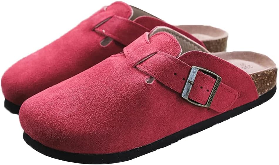 

Сабо, кожаные, женские и мужские, мюли без шнурков, повседневные летние тапочки, сабо и мюли ручной работы, мягкие пляжные сандалии, женские летние туфли с цветочным принтом (Цвет: розовый, Размер: 38 EU) Xuemml