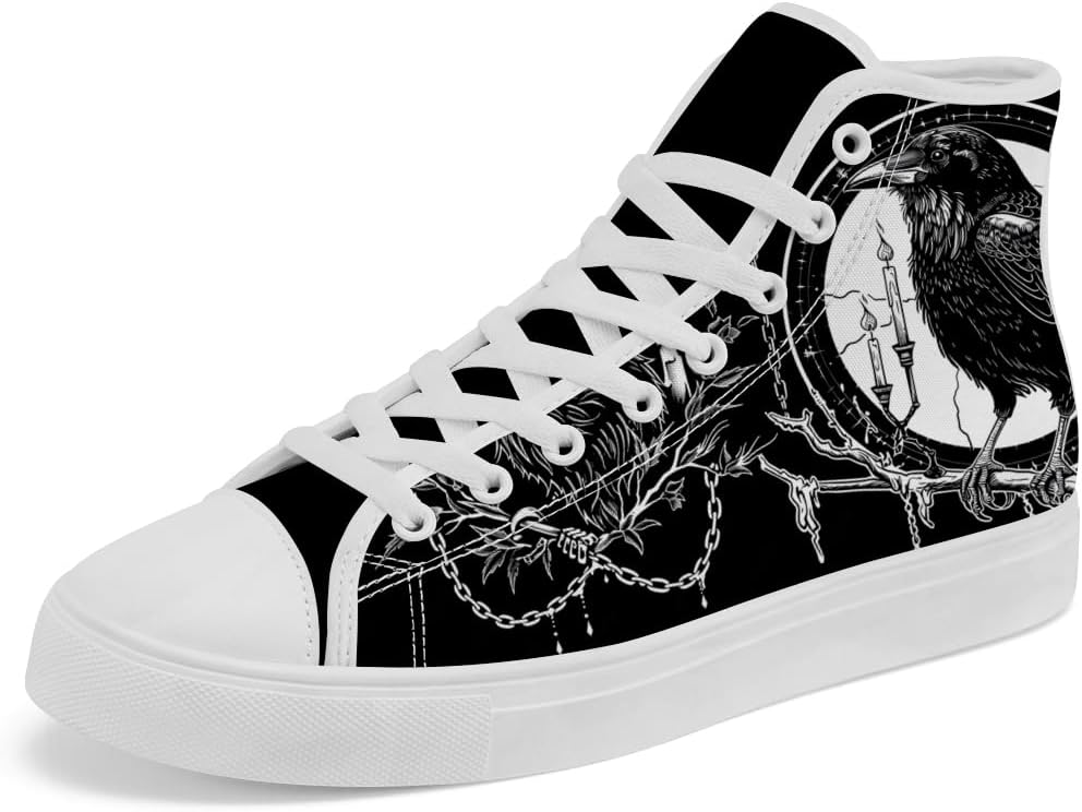 

Мужские и женские высокие кеды chebing Raven на шнуровке, повседневные кроссовки из хлопка, черный