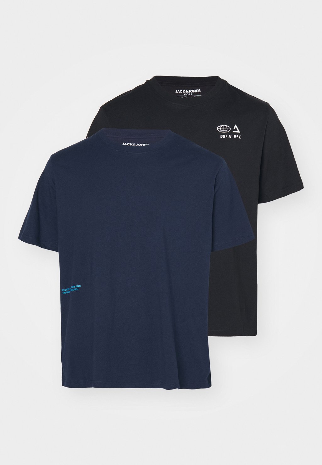 

Принт на футболке JCOHIKING TEE CREW NECK 2 PACK Jack & Jones, черный