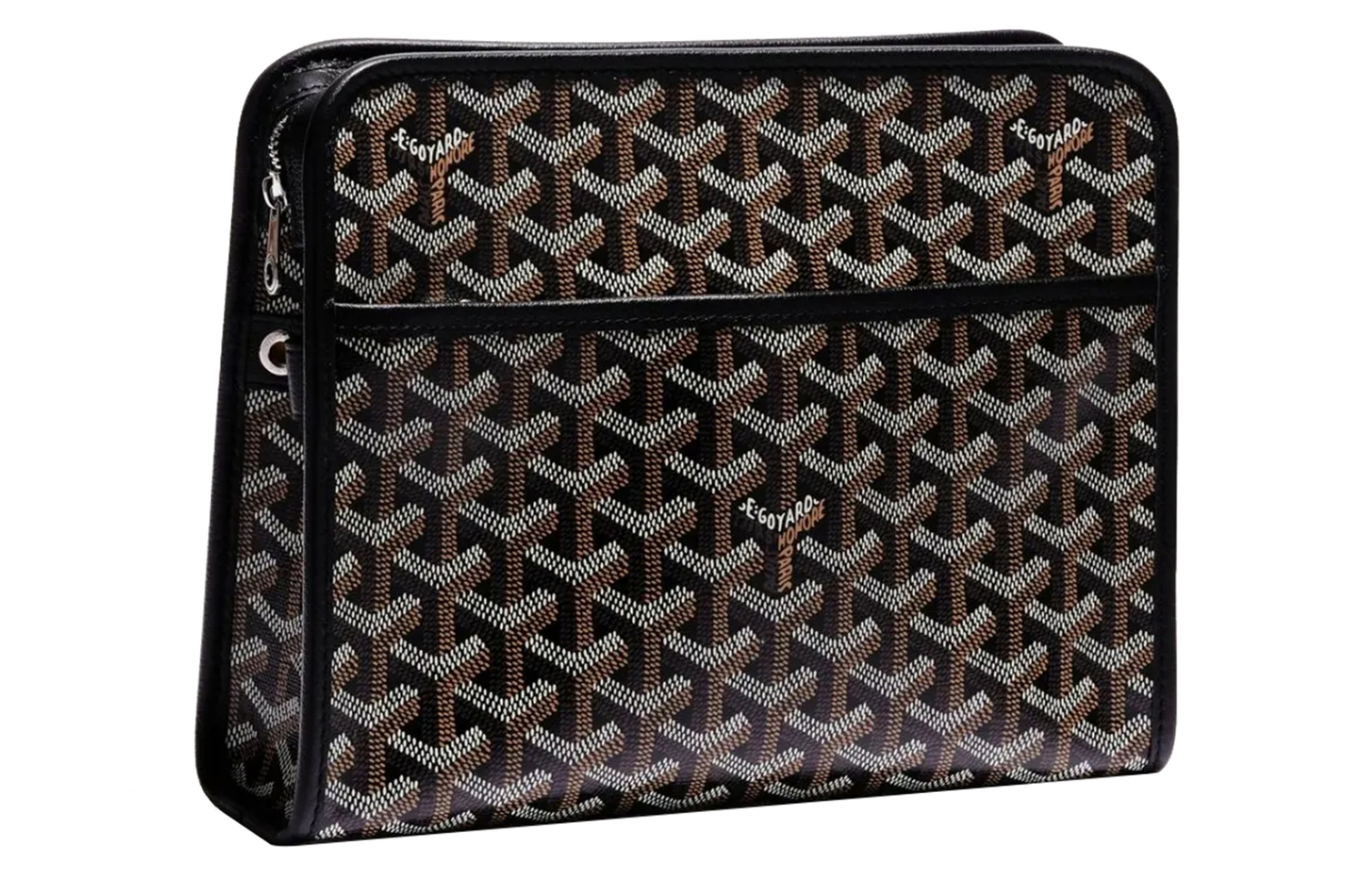 

GOYARD JOUVENCE Текстильная дорожная косметичка с кожаными вставками, средний размер, унисекс, черный