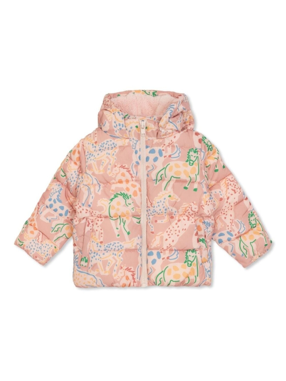 

Стеганая куртка с графическим принтом Stella McCartney Kids, розовый