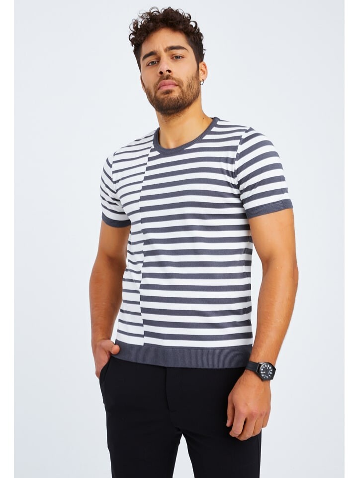 

Футболка Leif Nelson Herren T-Shirt Feinstrick Rundhals LN-7660, цвет ANTHRAZIT-ECRU