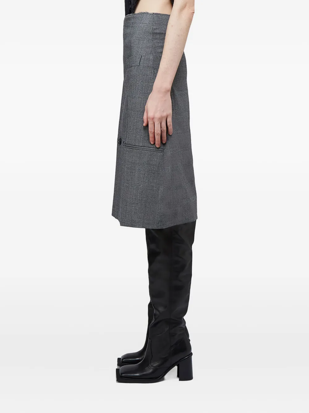 Двубортная юбка с карманами VETEMENTS, серый — фото 3