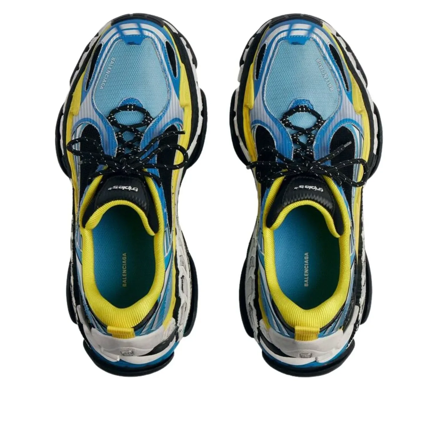 Кроссовки Balenciaga Triple S.2 'Blue White Yellow', мультиколор — фото 3