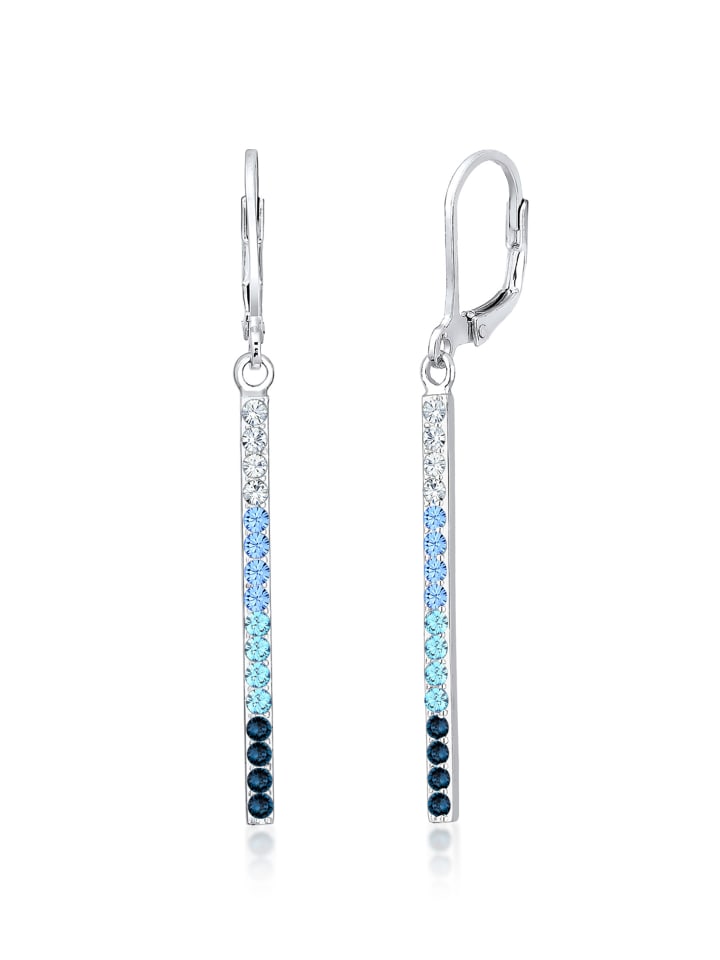 

Elli Серьги из серебра 925 пробы, геометрический узор, прямоугольная форма, синий цвет