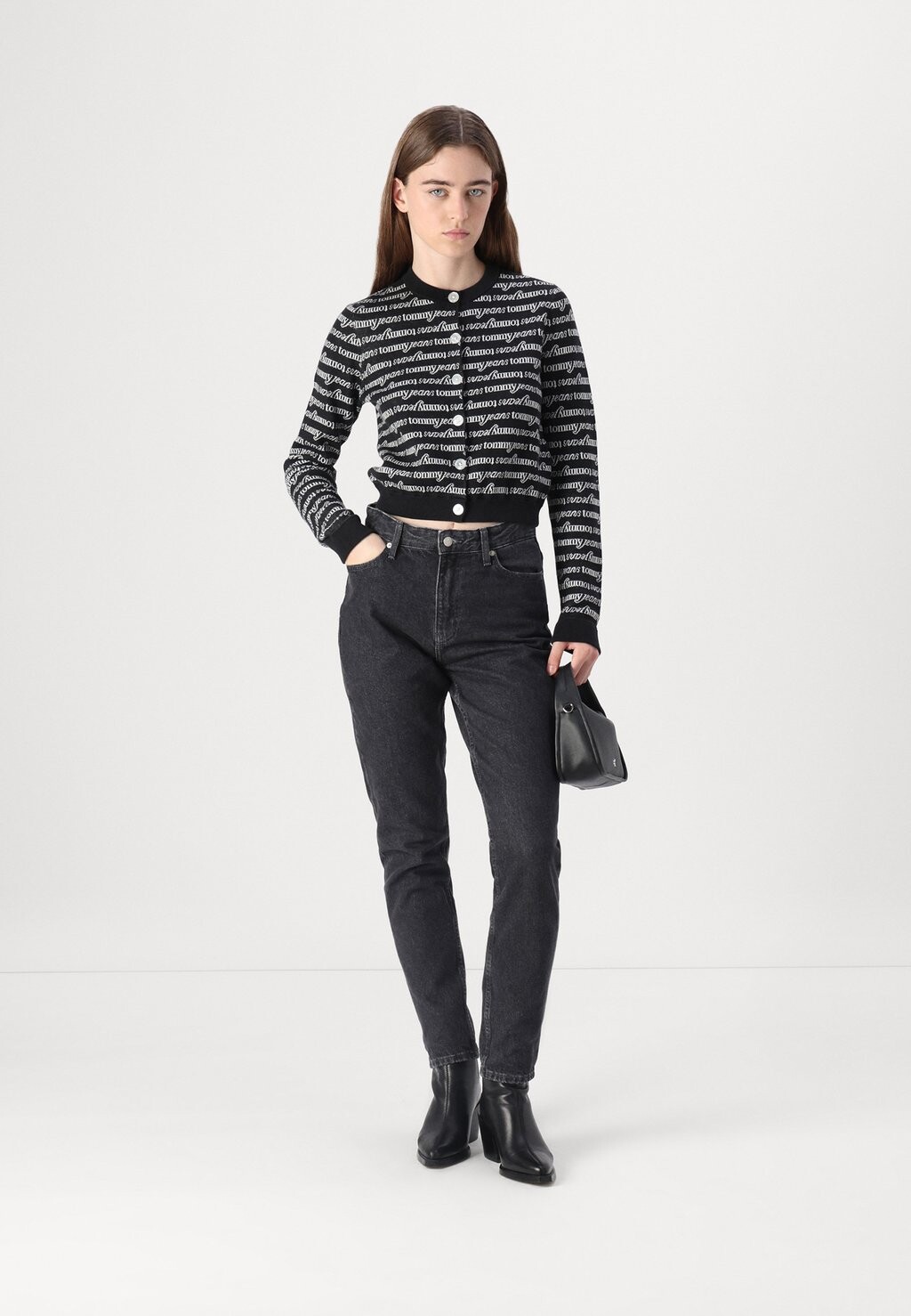 

Кардиган SCRIPT Tommy Jeans, черный