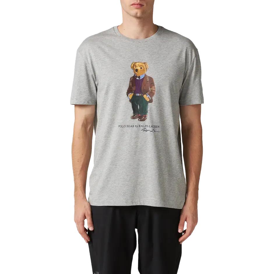 Футболка из хлопка с принтом медведя Polo Ralph Lauren, серая — фото 4