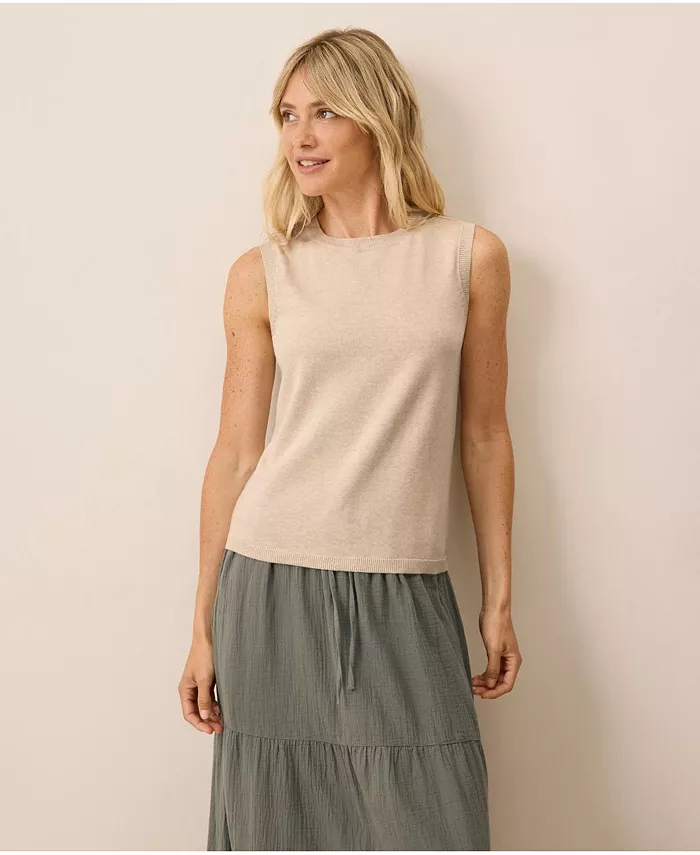 

Женская классическая тонкая вязка из органического хлопка Pact, загар/бежевый