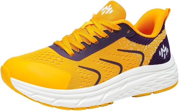 

Кроссовки MODME с широкой носковой частью для ходьбы, легкие беговые кроссовки, дышащая сетчатая обувь для женщин и мужчин, удобные для ходьбы, бега и занятий в спортзале, желтый