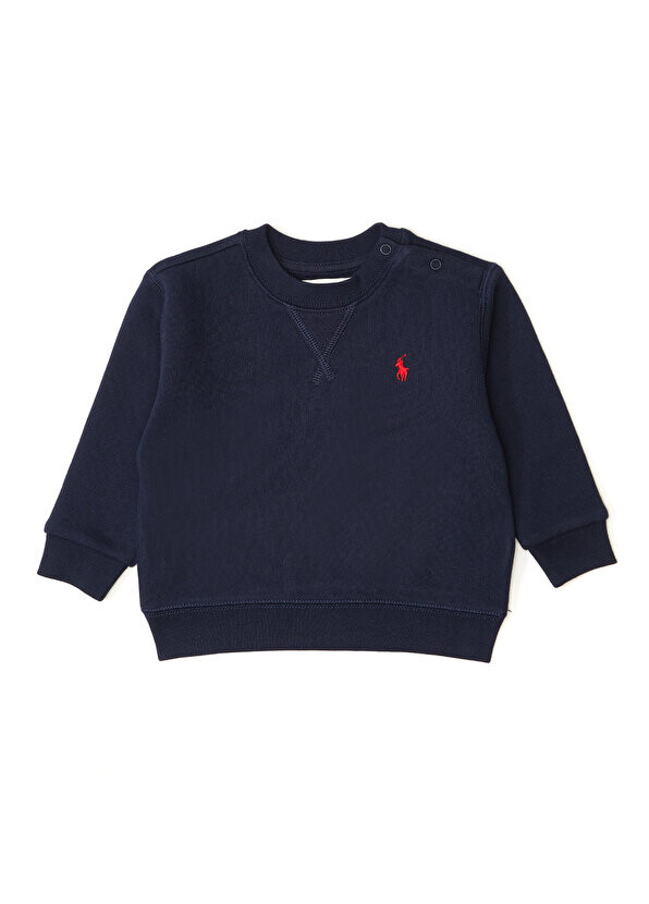 Темно-синий свитшот для мальчика с вышитым логотипом Polo Ralph Lauren