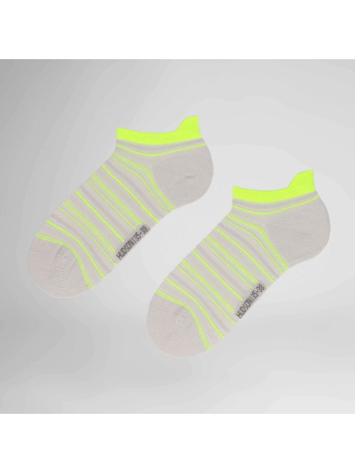 

Носки-кроссовки Line с узором в свежем желтом цвете Hudson