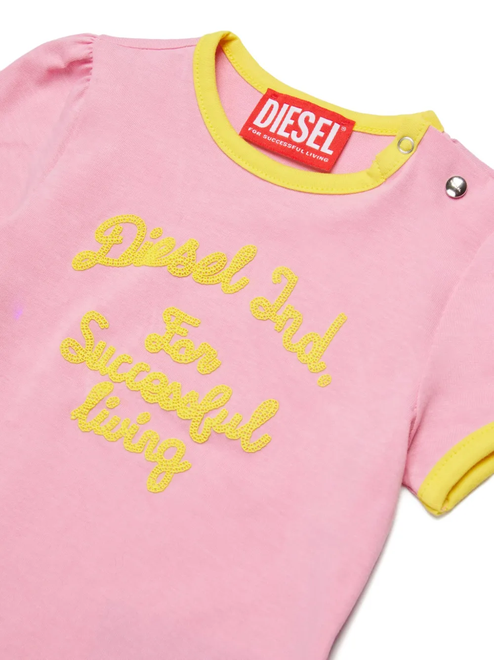 Футболка Telab с вышивкой Diesel Kids, розовый — фото 3