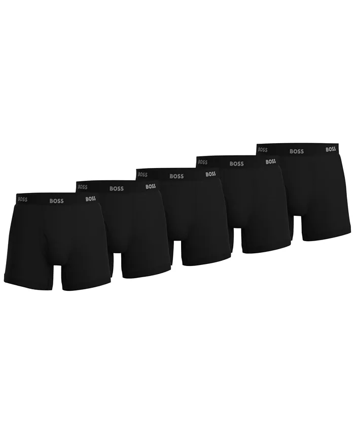 

Мужские боксеры 5 штук, однотонные, классические Hugo Boss, черный