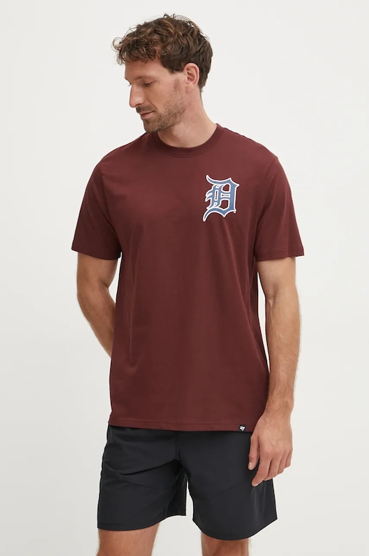 

Хлопковая футболка MLB Detroit Tigers 47 Brand, коричневый