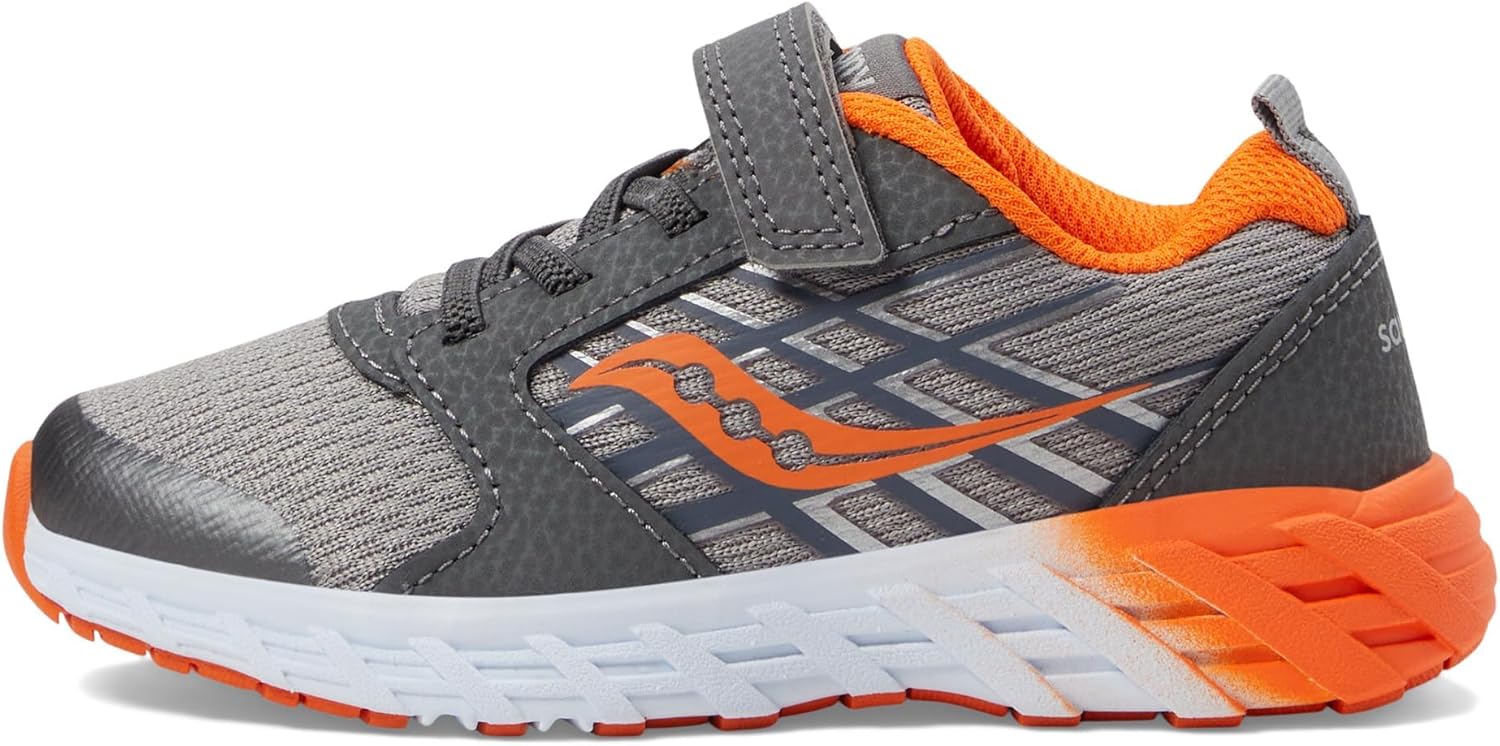 Кроссовки Saucony Unisex-Child Wind Alternative Closure 2.0, оранжевый/серый — фото 4
