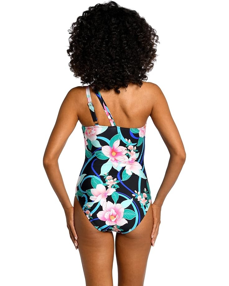 

Купальник La Blanca Nightfall Blooms One Shoulder One-Piece, черный