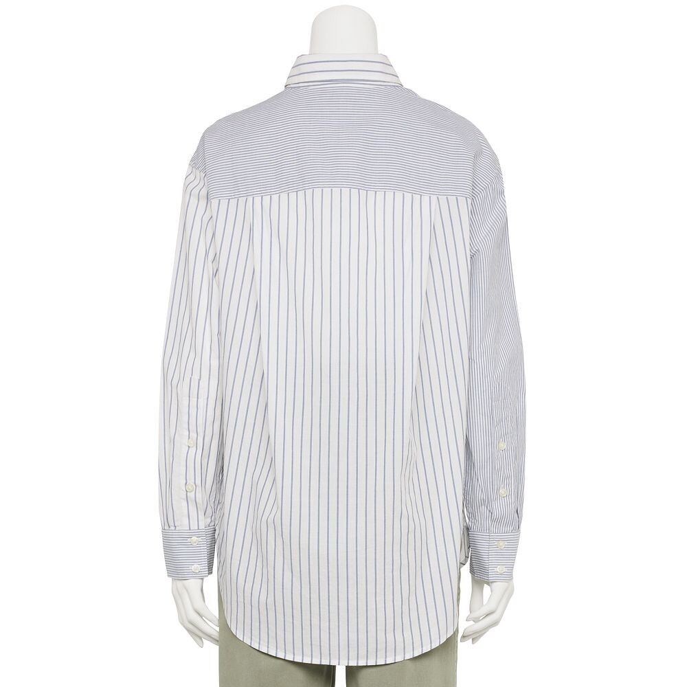 

Женская рубашка-бойфренд Sonoma Goods For Life Adaptive Easy Dressing, цвет Navy Mixed Stripe