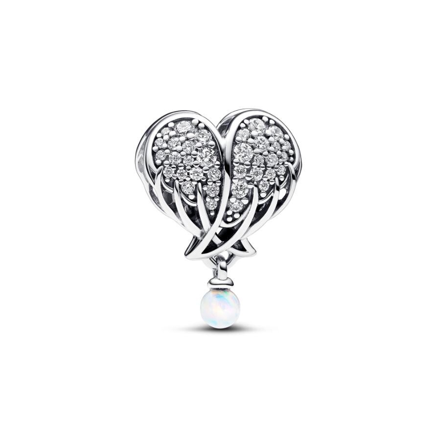 

Шарм Sparkling Angel Wings & Heart Pandora, стерлинговое серебро