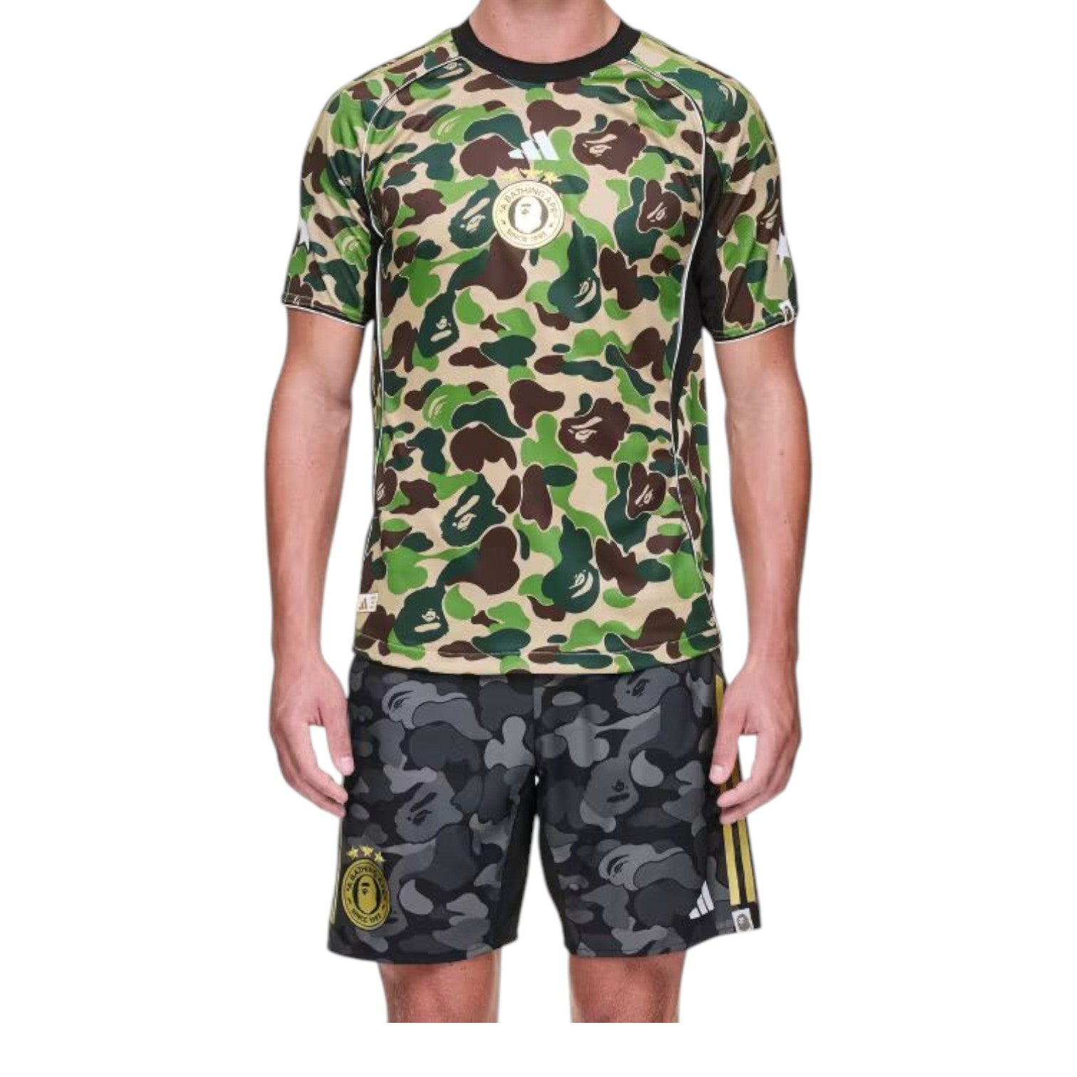 Футболка Adidas x BAPE FB Slim-Fit 'Crew Green' — фото 4