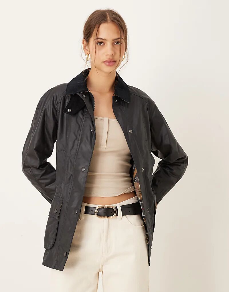 

Вощеная куртка Barbour Beadnell темно-синего цвета — NAVY