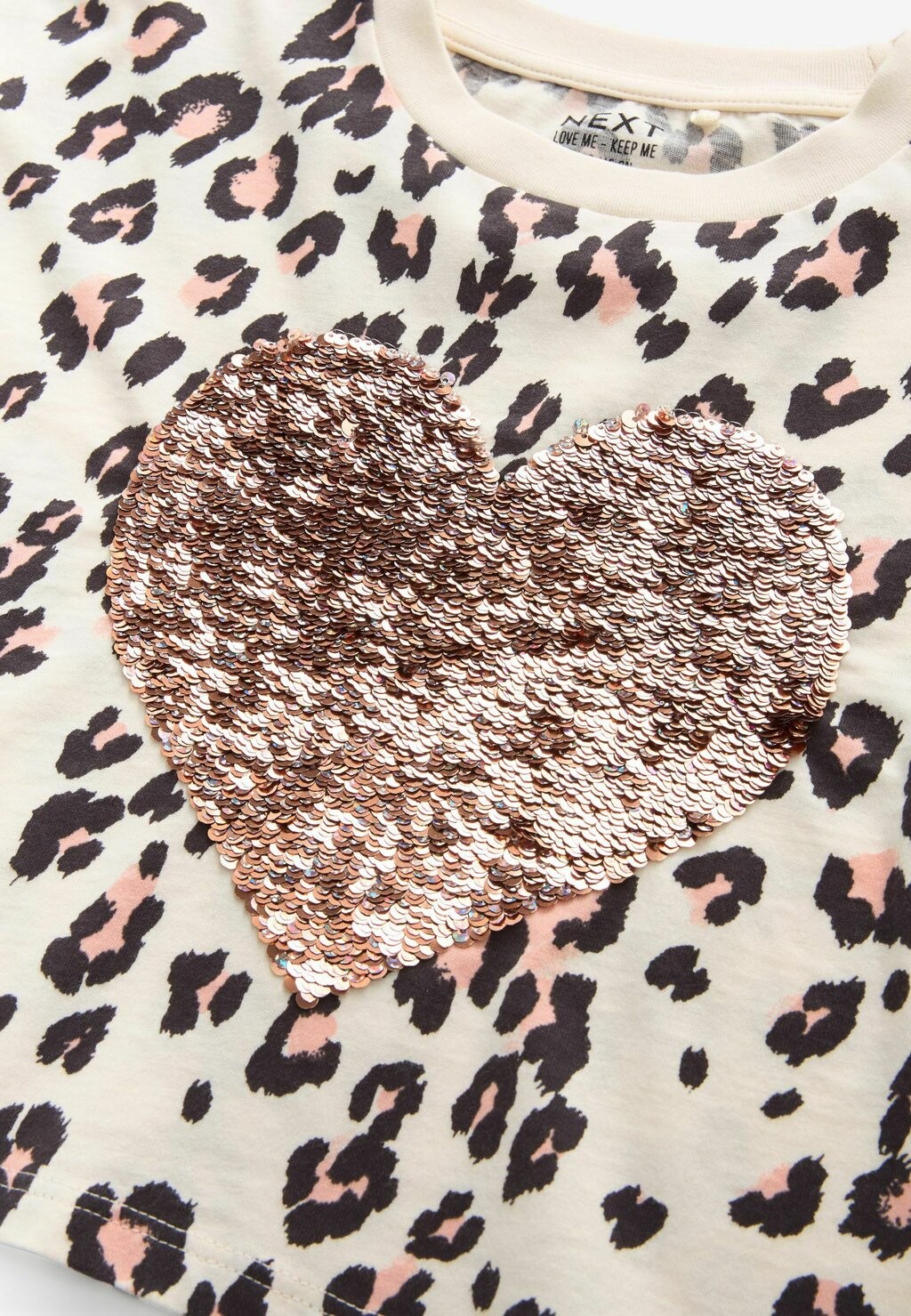 

Футболка ANIMAL SEQUIN HEART REGULAR FIT Next, бежевый