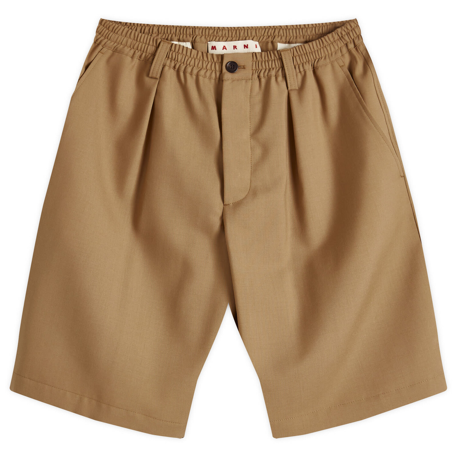 

Брюки чинос Marni Single Pleat Wool Shorts, цвет Biscuit