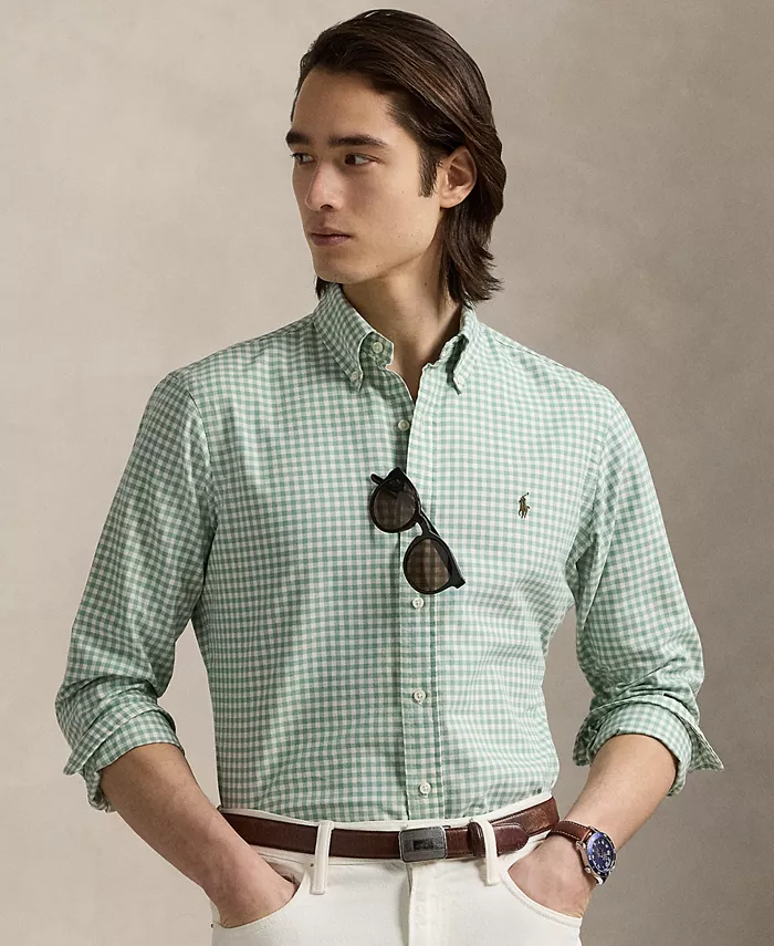 

Мужская классическая рубашка в клетку Oxford Polo Ralph Lauren, зеленый