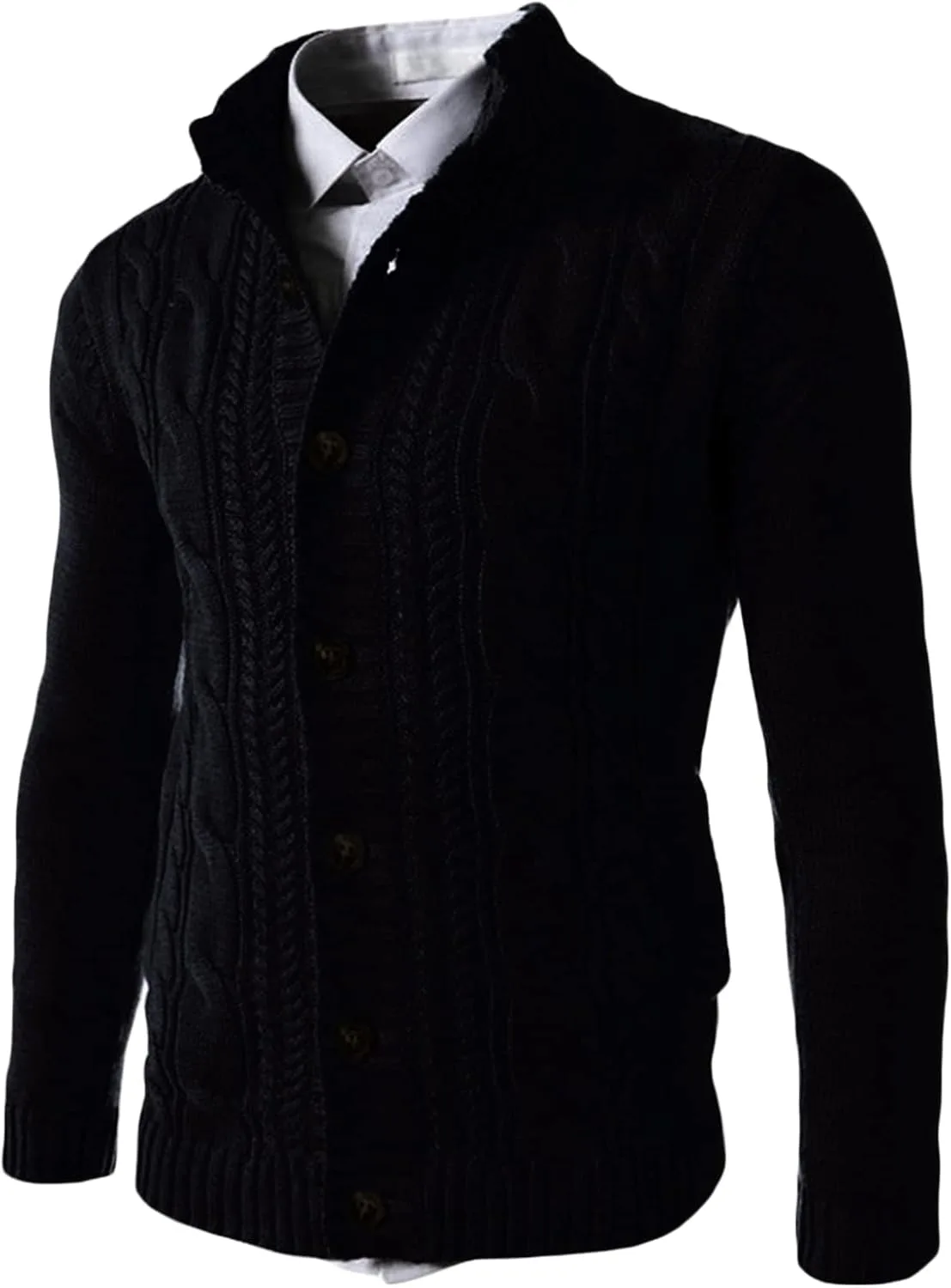 

Мужской кардиган Kaxiya2021 с длинными рукавами и воротником стойкой