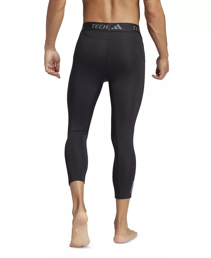 Мужские компрессионные тренировочные тайтсы Techfit 3/4 adidas, черный — фото 2