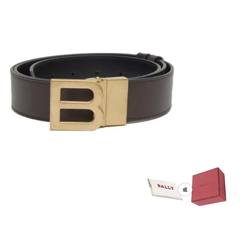 

BALLY Кожаный ремень мужской коричневый черный шириной 3.5 см, Brown/Black