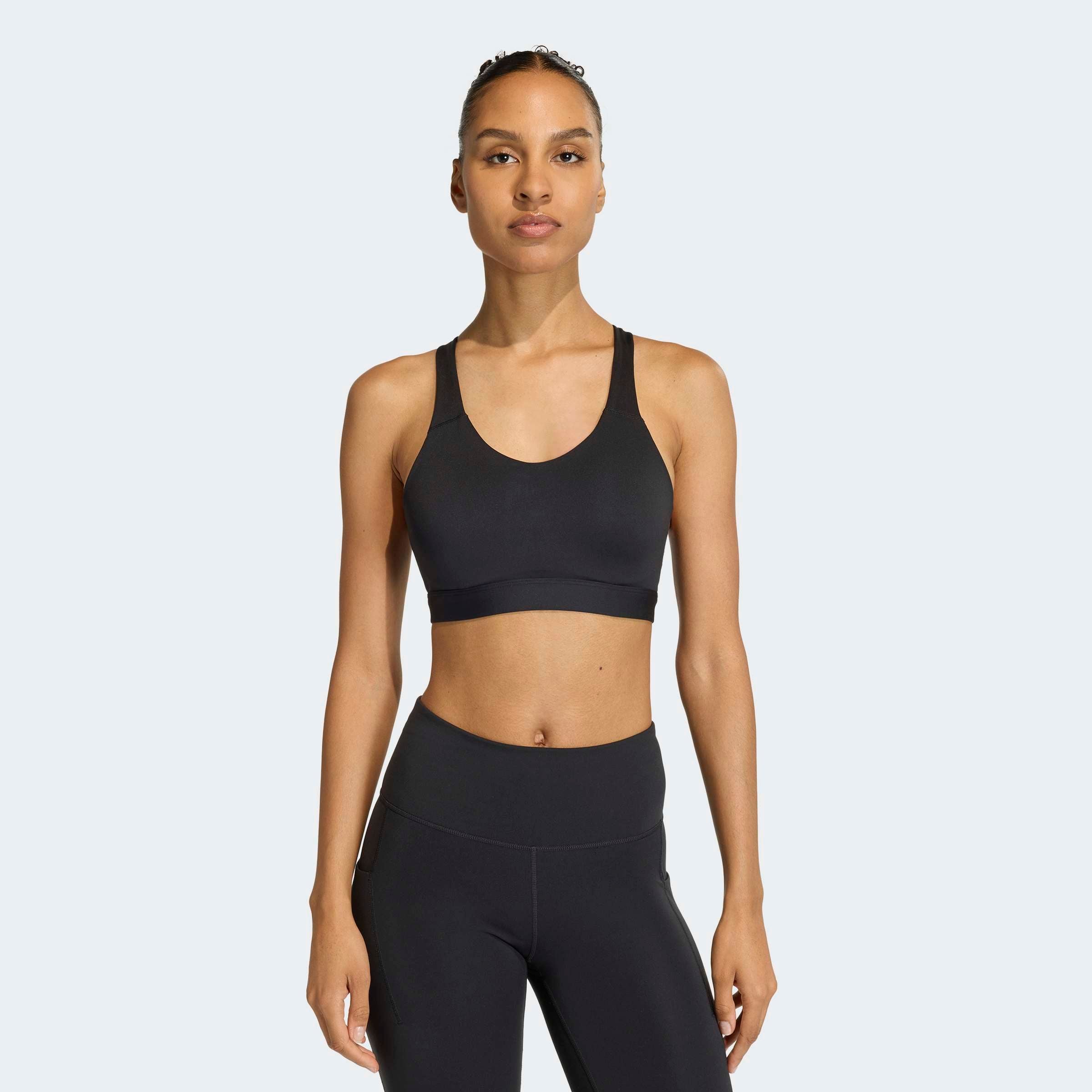 Adidas Performance Спортивный бюстгальтер High Support в черном цвете — фото 4
