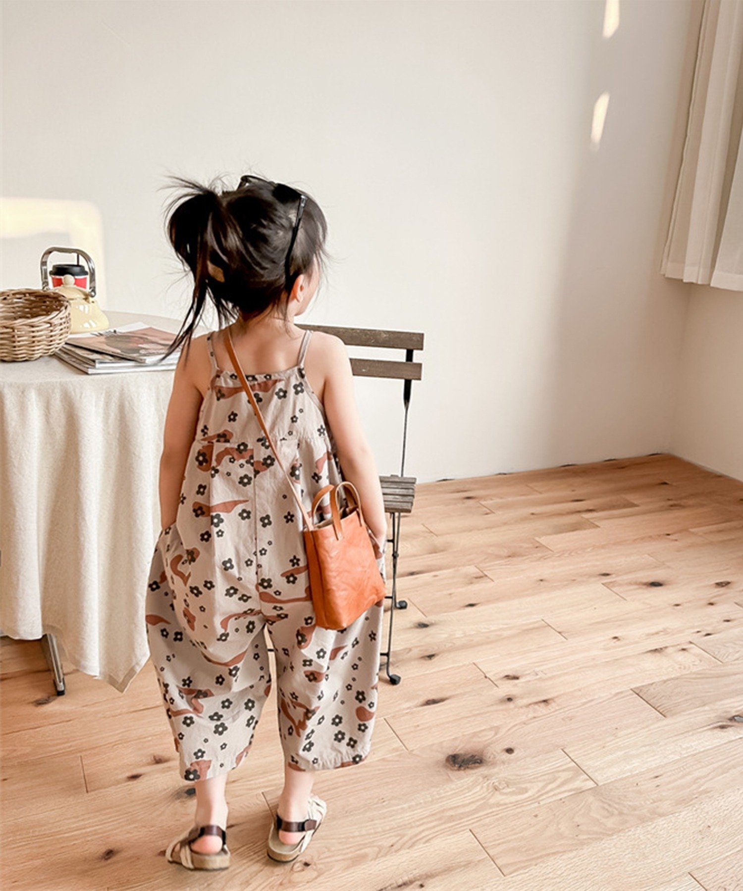 Корейский детский комбинезон с принтом, длиной 3/4 Aimoha Kids, Light beige — фото 4