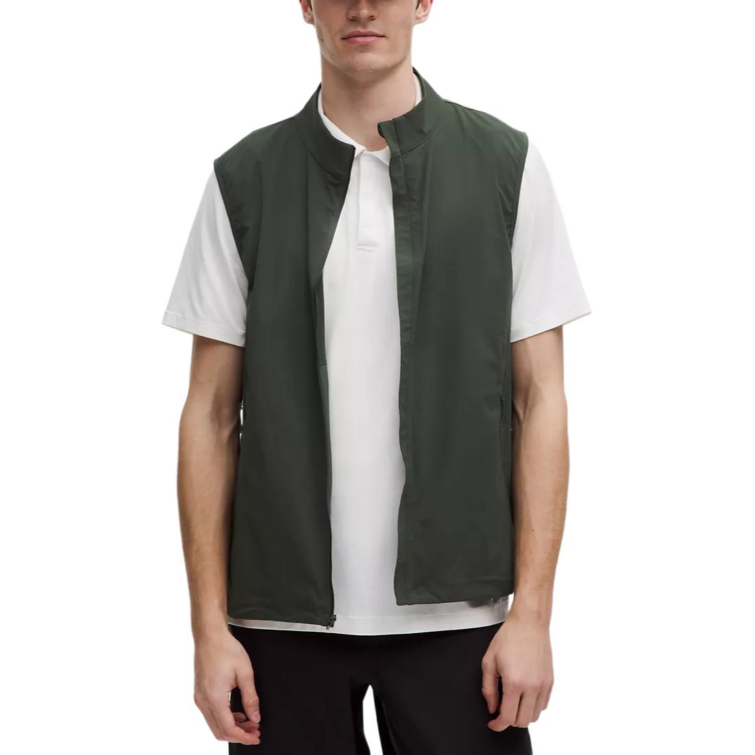 

Lululemon Мужская ветрозащитная безрукавка с молнией, Rainforest Green/RNFG