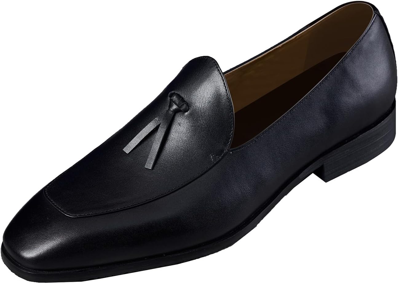 

Мужские туфли-слипоны с кисточками, повседневные туфли, модные современные туфли из натуральной кожи, мокасины, туфли для выпускного, свадьбы, костюма, смокинга для мужчин Santimon, черный