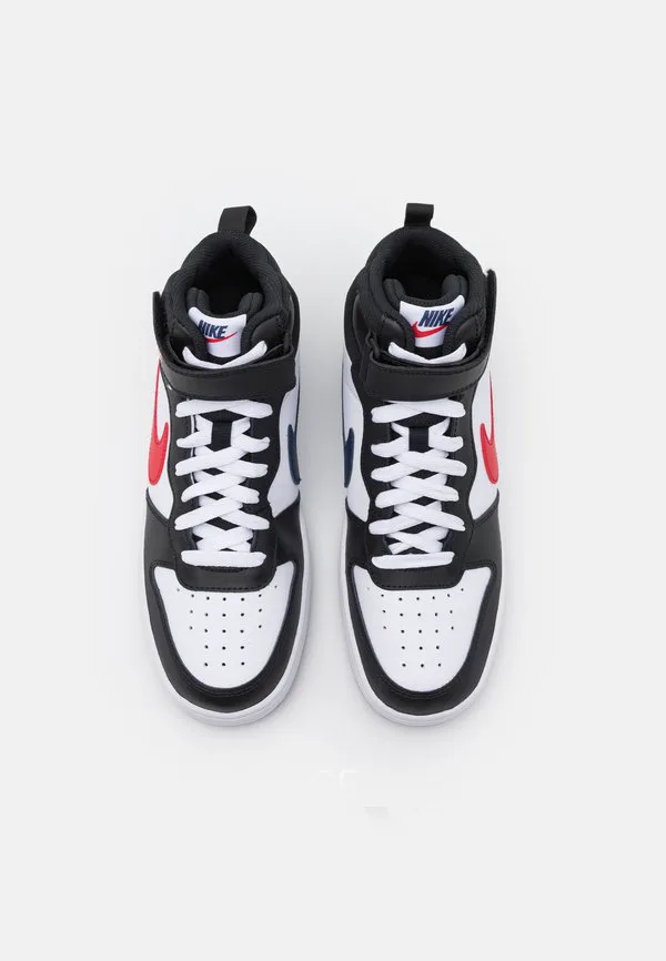 Court borough mid 2 унисекс высокие кроссовки Nike Sportswear, White/Black/University Red — фото 4