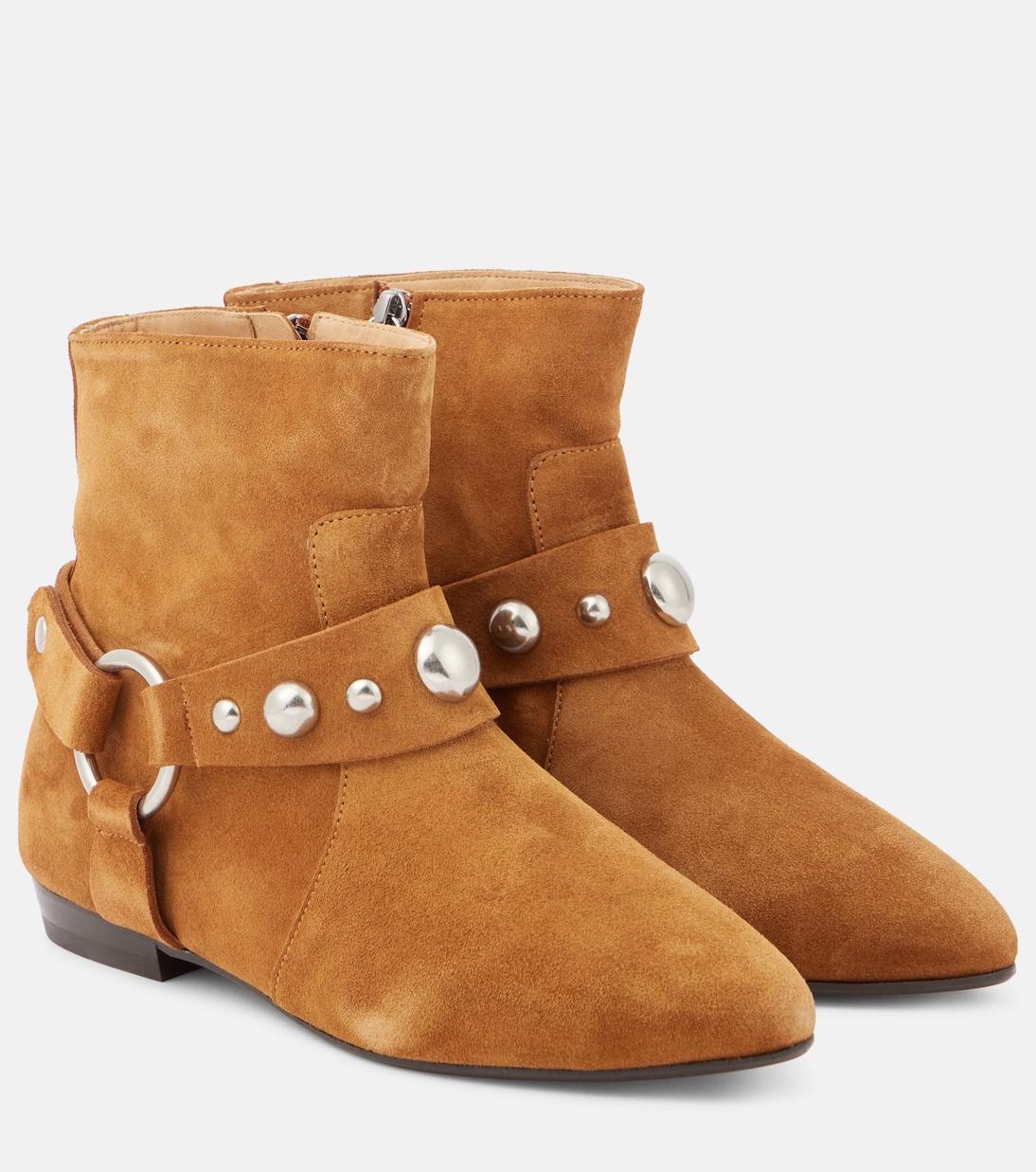 Ботильоны Siago из замши с декором Isabel Marant, Cognac