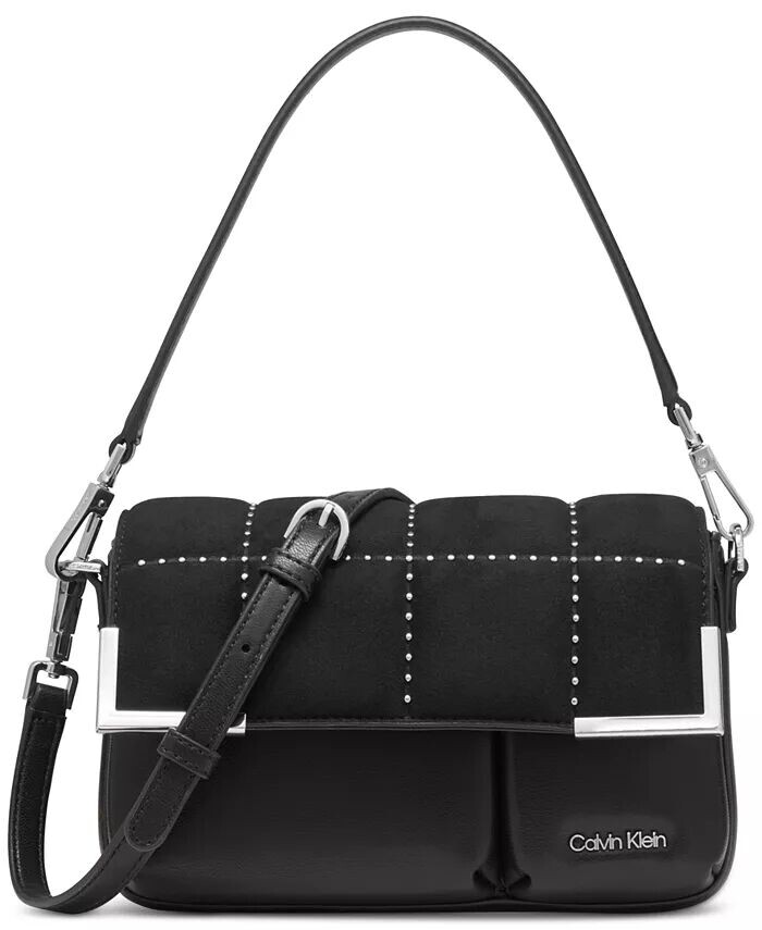 

Сумка-кроссбоди Mica Puffy Quilt с регулируемым ремешком Calvin Klein, черный