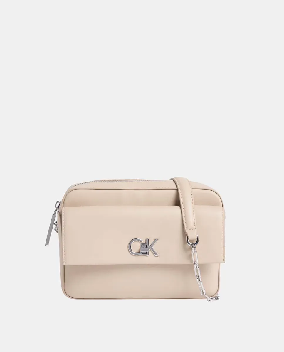 

Сумка через плечо с повторной блокировкой Calvin Klein, бежевый