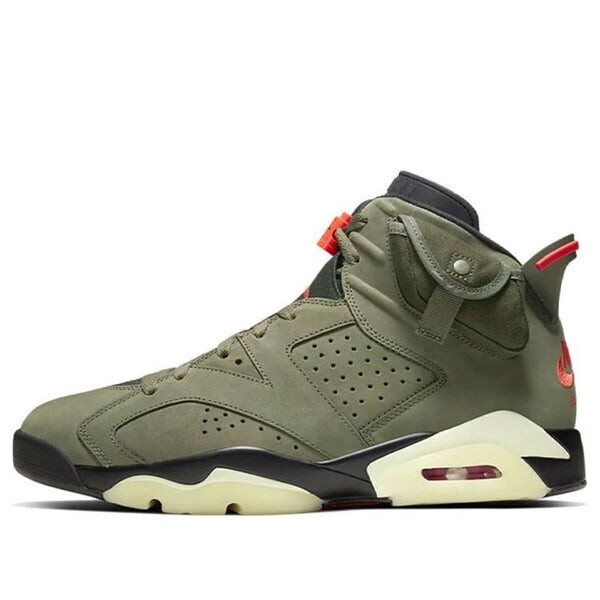 

Кроссовки 6 retro x travis scott 'olive' Air Jordan, зеленый