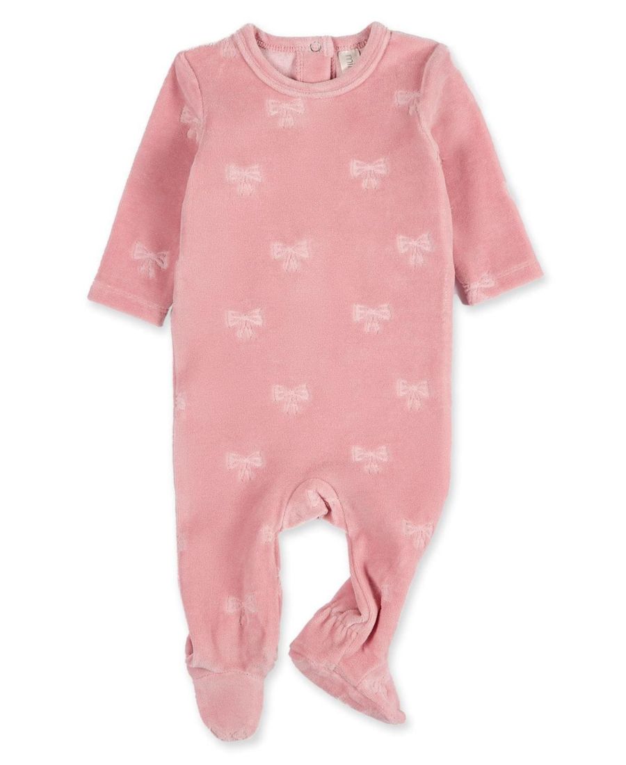 

Детский комбинезончик для девочек из хлопка с бархатным бантиком "Velvet Bow" MeMoi, Pink